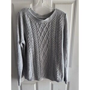 Craft & Barrow Women’s XXL Gray Cable Knit Chunky Sweater